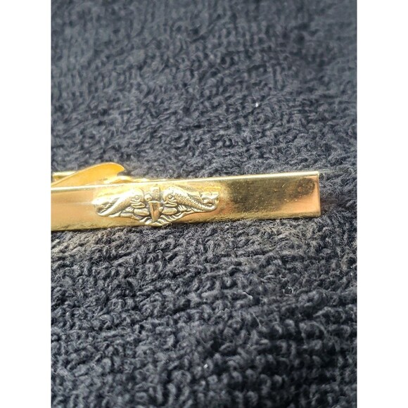 Vintage US Navy Submarine  Warfare Service Tie Bar Clasp Military USN 1960s - Picture 14 of 15